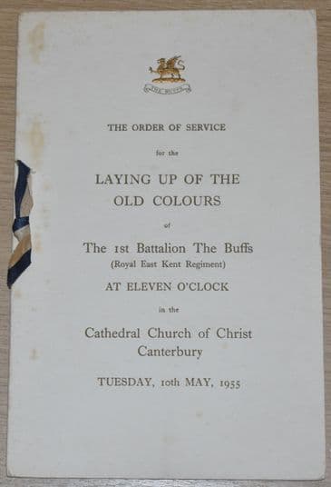 Laying Up of the Old Colours of the 1st Battalion The Buffs (Royal East Coast Regiment), May 1955