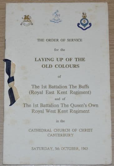 Laying Up of the Old Colours of the 1st Bn Royal East Kent Reg & The 1st Bn Royal West Kent Reg 1963