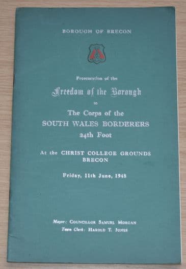 Presentation Freedom of the Borough, South Wales Borderers 24th Foot, 1948 (and newspaper clippings)