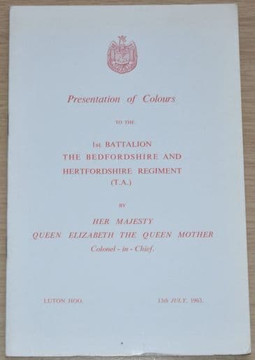 Presentation of Colours to the 1st Battalion The Bedfordshire & Hertfordshire Regiment, July 1963