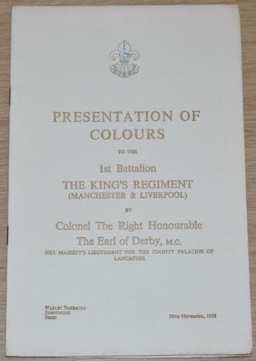 Presentation of Colours to the 1st Battalion The King's Regiment, 24th November 1958