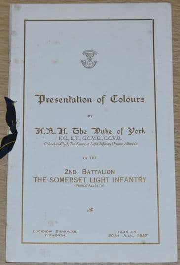 Presentation of Colours to the 2nd Battalion The Somerset Light Infantry, 20th July 1927