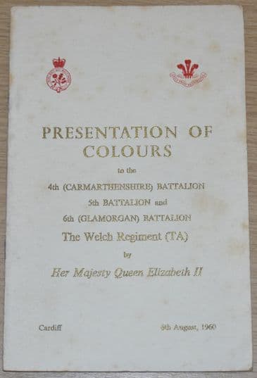 Presentation of Colours to the 4th, 5th and 6th Battalion The Welch Regiment, 6th August 1960
