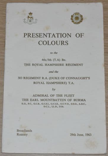 Presentation of Colours to the 4th/5th B the Royal Hampshire Reg & 383 Reg RA, 29th June 1963