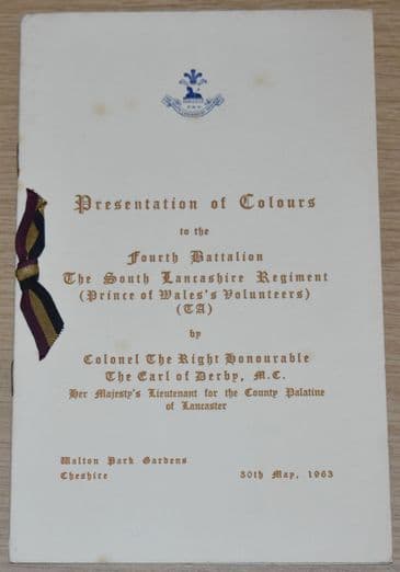 Presentation of Colours to the Fourth Battalion The South Lancashire Regiment, 30th May 1963
