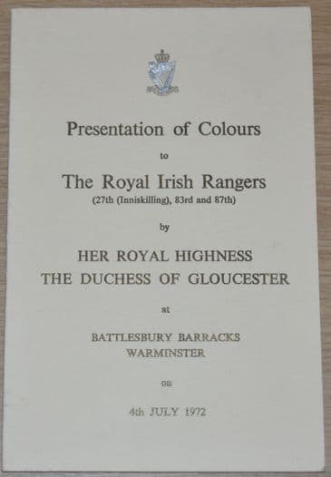 Presentation of Colours to The Royal Irish Rangers (27th Inniskilling, 83rd and 87th), 4th July 1972