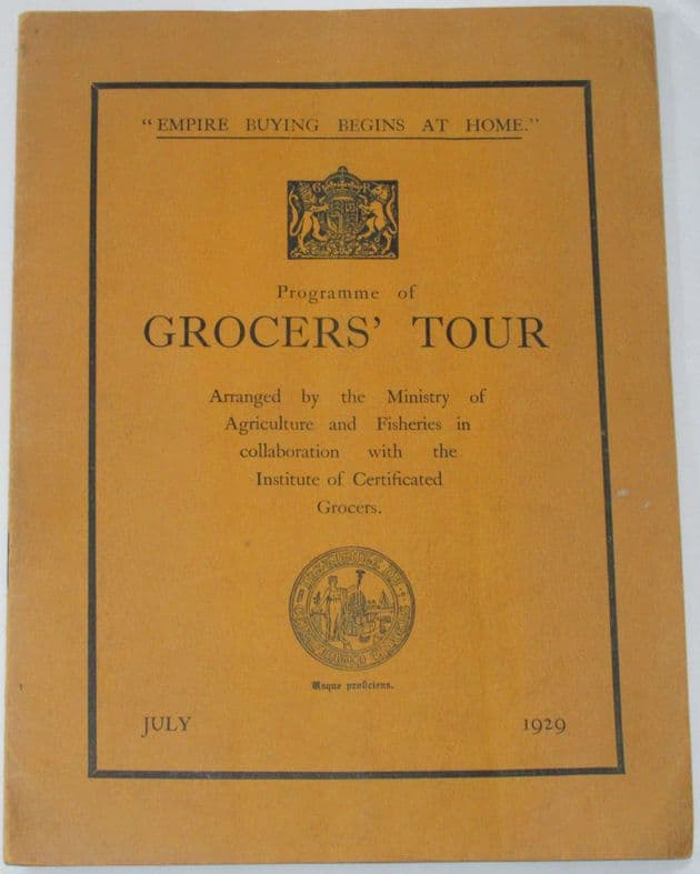 Programme of Grocers' Tour - July 1929