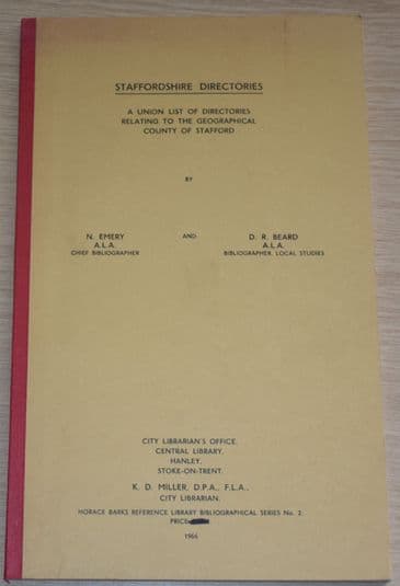 Staffordshire Directories - A Union List of Directories related to the County of Stafford