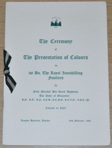 The Ceremony of The Presentation of Colours to 1st Bn. The Royal Inniskilling Fusiliers, Feb 1962