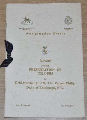 The Queens Royal Regiment (West Surrey), The East Surrey Regiment, Amalgamation Parade April 1960
