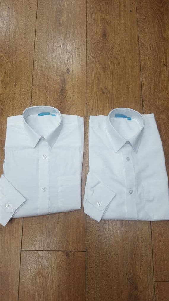 BOYS  SCHOOL SHIRT (2 PACK)- White-long sleeve
