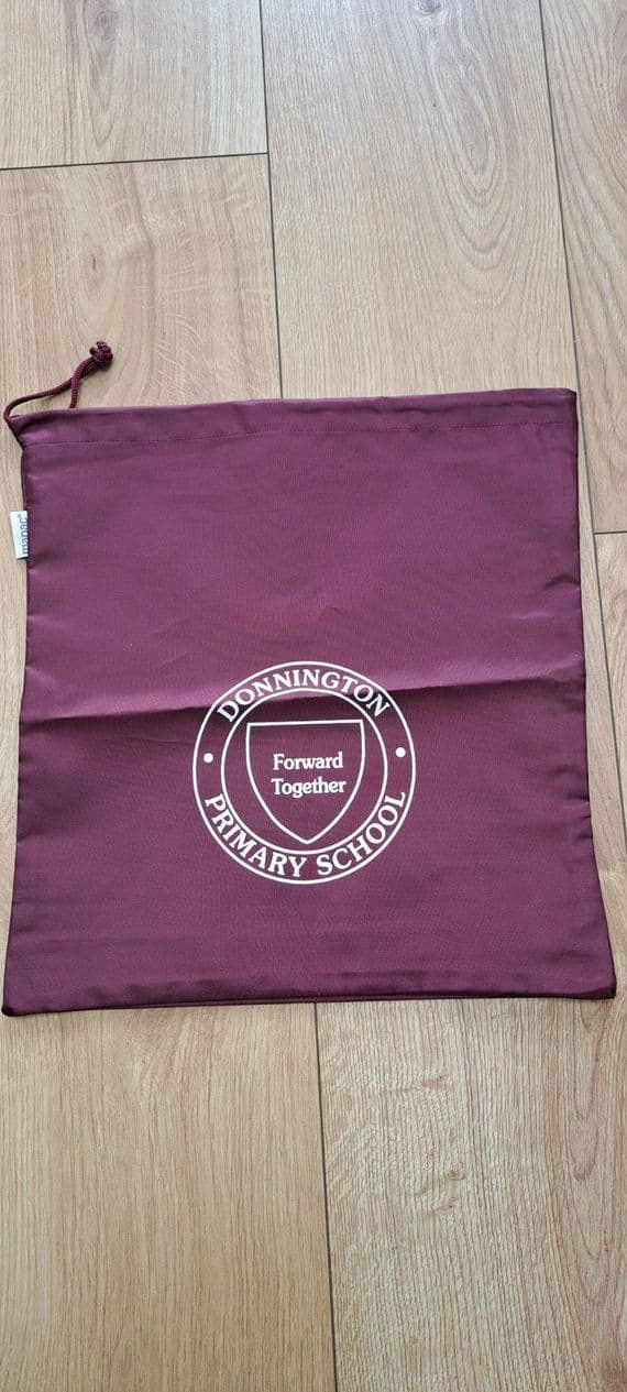P E BAG- Donnington Primary School-with logo