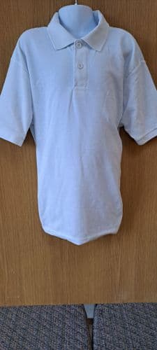 SCHOOL POLO SHIRT--UNISEX--WHITE