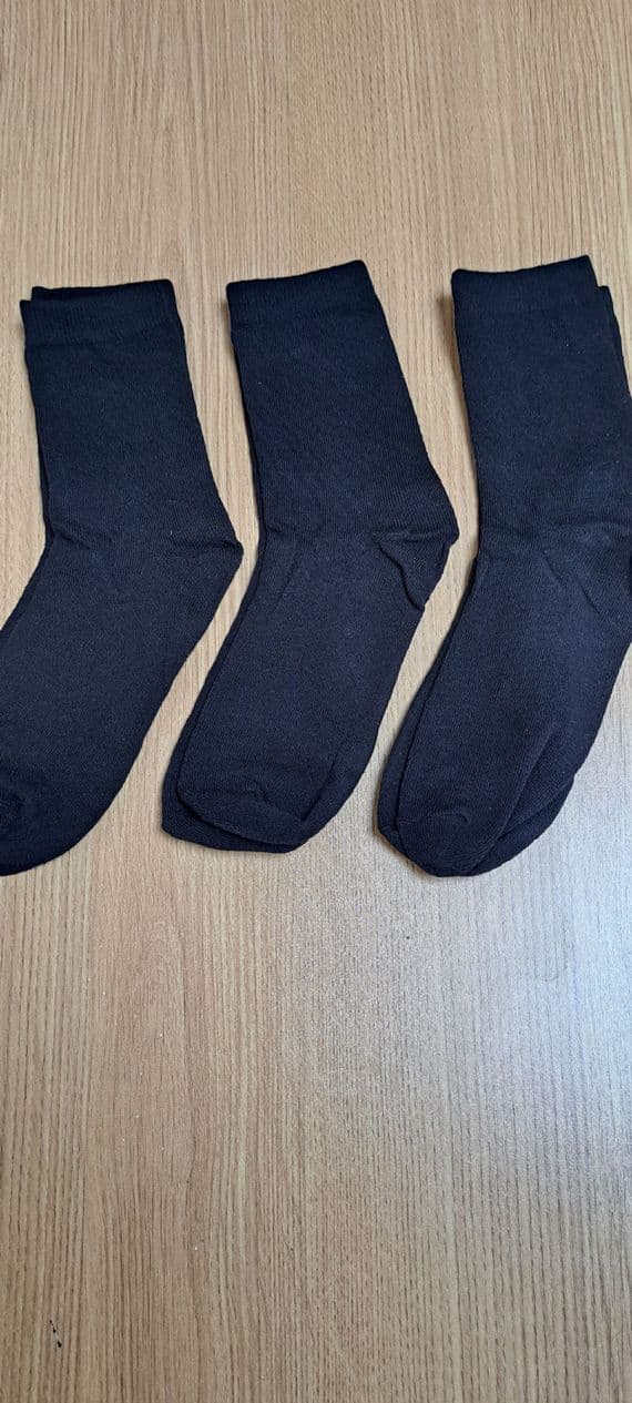 SCHOOL SOCKS- BLACK- 3 PAIRS