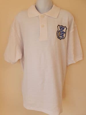 SPORTS POLO SHIRT- (YEAR  8,9,10)    White..CLAREMONT HIGH SCHOOL