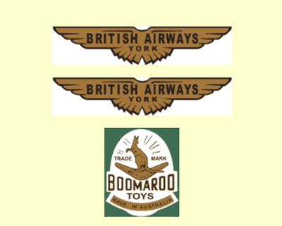 1011 Boomaroo Toys York Airliner decal set