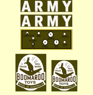 101AR  Boomaroo Toys Army loader decal set