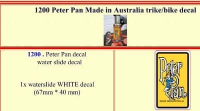 1200 Peter Pan Made in Australia Trike / Bike decal