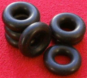 17mm Outside diameter x 5mm Black Smooth Tyres for Dinky Toys Tires (Each)