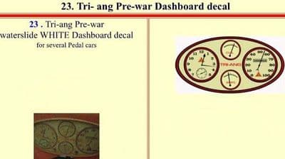 23 Tri- ang Pre-war Dashboard decal