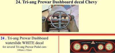 24 Tri-ang Prewar Dashboard decal Chevy