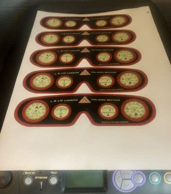 24A Large Tri-ang Prewar Dashboard decal Chevy ( Peel and Stick ) Price is per dashboard