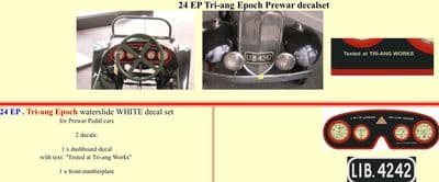 24EP Tri-ang Epoch Prewar decal set