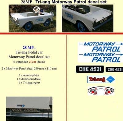 28MP Tri-ang Motorway Patrol decal set