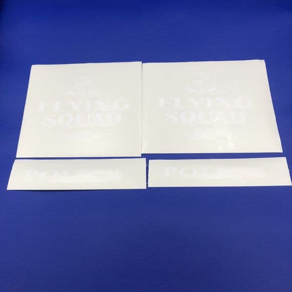 292 Tri-ang  Police Flying Squad Pedal White Peel & Stick Vinyl car decal set
