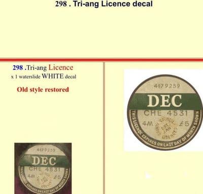 298 Tri-ang Licence
