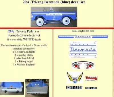 29A Tri-ang Bermuda (blue) decal set