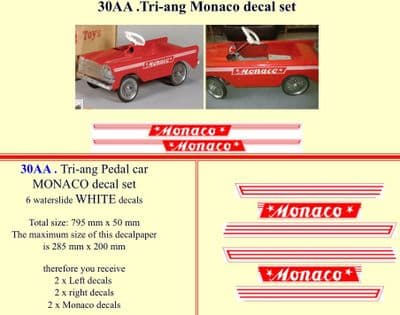 30AA Tri-ang Monaco decal set