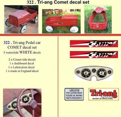 322 Tri-ang Comet decal set