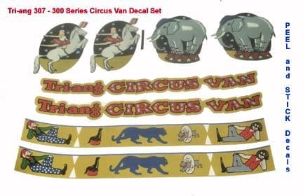 42 . Tri-ang 300 series Circus Van 307 decal set 