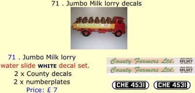 71 . Tri-ang Jumbo Milk lorry decals