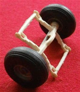 CORGI TOYS 802 - Original - Paddle - Wagon Black rubber front wheel set with axles and leaf spring