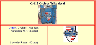 CY115 Cyclops Trike decal
