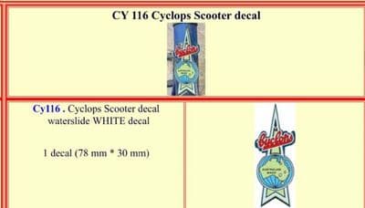 CY116 Cyclops Scooter decal