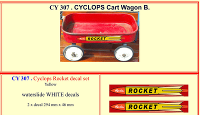 CY307 Cyclops Rocket decal set YELLOW