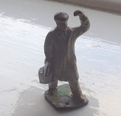 HALL'S DISTEMPER ORIGINAL LEAD PAINTER FIGURE WITH BLUE PAINT POT (1)
