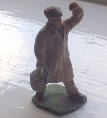 HALL'S DISTEMPER ORIGINAL LEAD PAINTER FIGURE WITH BLUE PAINT POT (2)