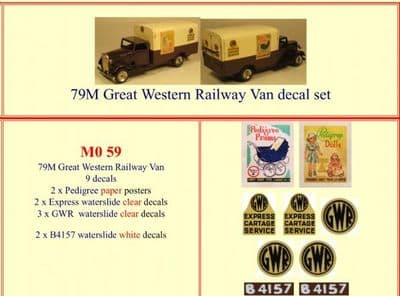 M059 Tri-ang ( Triang ) 79M Minic Great Western Railway Van decal set