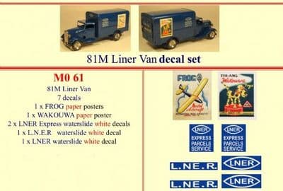 M061 Tri-ang ( Triang ) 81M Minic L.N.E.R. EXPRESS PARCELS SERVICE   Van decal set