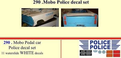 MO290 Mobo Police Pedal Car decal set