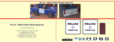 MO291 Mobo Police Panda Pedal Car decal set