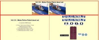 MO292 Mobo Police Patrol Pedal Car decal set