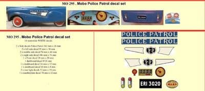MO295 Mobo Police Patrol Pedal Car decal set