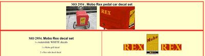 MO2954 Mobo Rex Pedal Car decal set