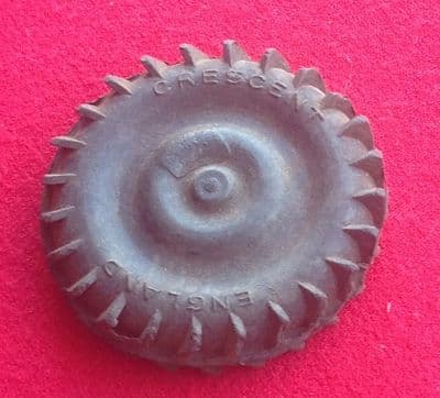 ORIGINAL CRESCENT TOYS BLACK TREADED 43mm OUTSIDE DIAMETER X 10mm WIDTH TYRE TIRE ( Price is per tyre)