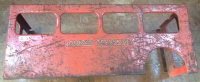 Original Tri-ang / Triang Large pressed steel Double decker Lower Left hand side panel Red [ price is per panel ]